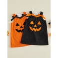 thumbnail image 3 of BemeyourBBs Toddler Baby Girls Halloween Dress Outfit Baby Girl Fall Pumpkin Overalls Dress Clothes Kids Cute Pumpkin Face Embroidery Sleeveless Tank Dress 12 18 24 Months 2 3 4 5 Years, 3 of 9