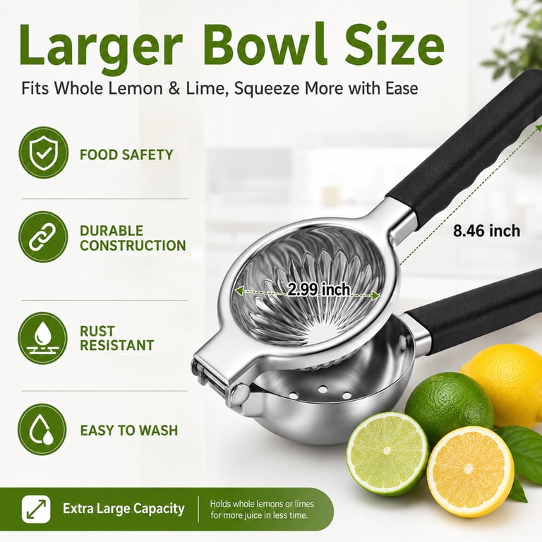 Heavy-Duty Stainless Steel Citrus Press with Seed Filter photo 2