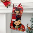 thumbnail image 2 of La Compañía Eléctrica Tema: Calcetines de Navidad, fino lino blanco para colgar en escaleras y chimenea, decoración navideña para el hogar, regalo de Navidad.54cm×38cm, 2 of 5