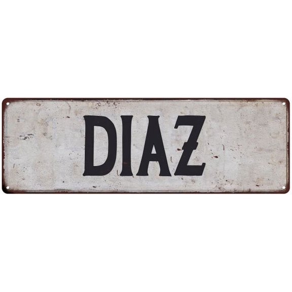 DIAZ Vintage Look Rustic Chic Metal Sign 8x24 108240036025