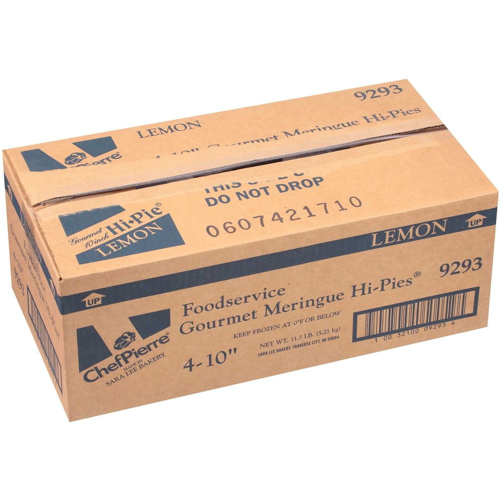 Sara Lee Chef Pierre Gourmet Lemon Meringue Hi Pie, 10 inch -- 4 per Case.