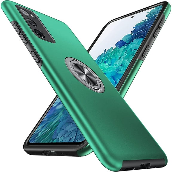 Hidden Series Galaxy S20 FE Case 5G,[Heat Dissipation] [No Fall-Off Kickstand] 360°Metal Ring, 15Ft Military Grade Shockproof Phone Case for Samsung Galaxy S20 FE 6.5 Inch, Green
