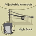 thumbnail image 5 of LEDREM Premium Folding Camping Chairs Set of 2 - High Back Mesh Design, Adjustable Armrests, 330lb Capacity, with Cup Holder & Storage Pocket, Slate Gray, 5 of 6