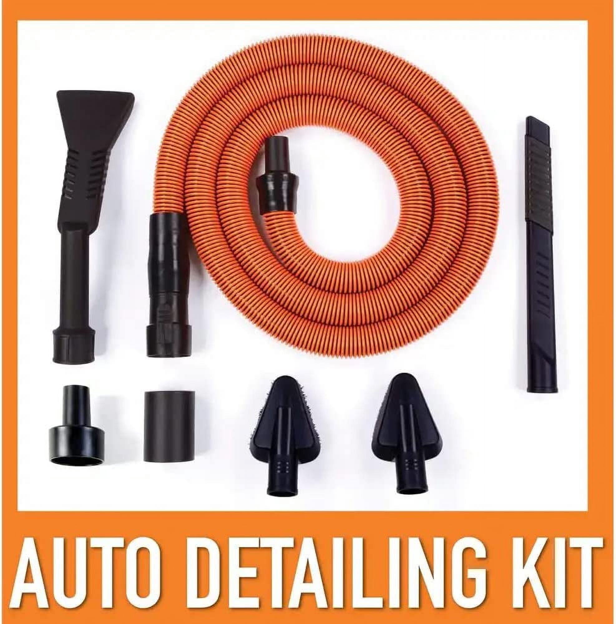 4 Gallon 5.0 Peak HP Portable Wet/Dry Shop Vacuum with Fine Dust Filter, Hose, Accessories and Premium Car Cleaning Kit