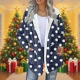 thumbnail image 2 of Olyvenn Womens Fleece Lined Hoodies Coat Open Front Cardigans Sweaters Oversized Winter Long Sleeve Outerwear Coats with Pockets Blue S, 2 of 5