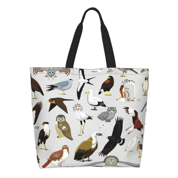 Fotbe Animal Bird Bolsa Tote Estética de Lona con Estampado para Mujer - Bolsa Reutilizable de Hombro Casual para Vacaciones, Compras, Trabajo y Gimnasio
