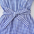 thumbnail image 6 of Big Girls Clothes 9Y Girls Bodysuit 10Y Girls Sleeveless Round Neckline Plaid Jumpsuit Blue, 6 of 7