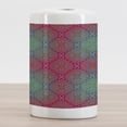 thumbnail image 2 of Psychedelic Ceramic Toothbrush Holder, Bohemian Paisley Pattern Royal Colors Ombre Print Oriental Floral, Decorative Versatile Countertop for Bathroom, 4.5" X 2.7", Pink Teal, by Ambesonne, 2 of 4