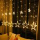 thumbnail image 5 of Guirnalda de luces LED para cortina de ventana de 12 estrellas con 138 luces, control remoto y 8 modos de parpadeo. Decoración para Navidad, bodas, dormitorios, fiestas y cumpleaños. 2,1 m de ancho x, 5 of 5