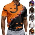 thumbnail image 2 of BRANROY Halloween Casual Hawaiian Shirts Men - Short Sleeve Button Down Funny Graphic Summer Tops with Novelty Print and Breathable Fabric for Beach and Vacation,Black L, 2 of 6