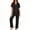 Black, variant on OGLCCG Womens Pajama Sets 2 Piece Short Sleeve Button Down Pjs Shirt and Pajama Pant Soft Sleepwear Lounge Sets for Women,XXL