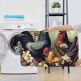thumbnail image 5 of Chicken Vintage Colorful Hens 3-Piece Bathroom Rug Sets - Non-Slip Bath Mat 31.5"x19.7" with U-Shaped Contour Mat Toilet Lid Cover, 5 of 5