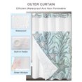 thumbnail image 3 of No Hook Cloth Fabric Shower Curtain with Snap in Liner, Teal Blue Starfish Coastal Waterproof Shower Curtains Set with See Through Top Window, Summer Botanical Coral Ocean Bath Curtains 36"x78", 3 of 9
