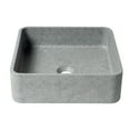 thumbnail image 3 of ALFI ABCO16S 16 in. Solid Concrete Chiseled Style Square Above Mount Vessel Sink, Gray Matte, 3 of 5
