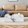 thumbnail image 2 of Tcbosik Faux Marble Coffee Table, 39.3" Center Table for Living Room, Bedroom, White, 2 of 10