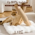 thumbnail image 6 of HITTITE Natural Solid Wood Cat Tree Tower with Scratching Post, 32 Inches Tall Modern Cat Tower with Cozy Bed and Platforms, Luxury Real Branch Cat Tree for Indoor Cats Large Adult, White., 6 of 9