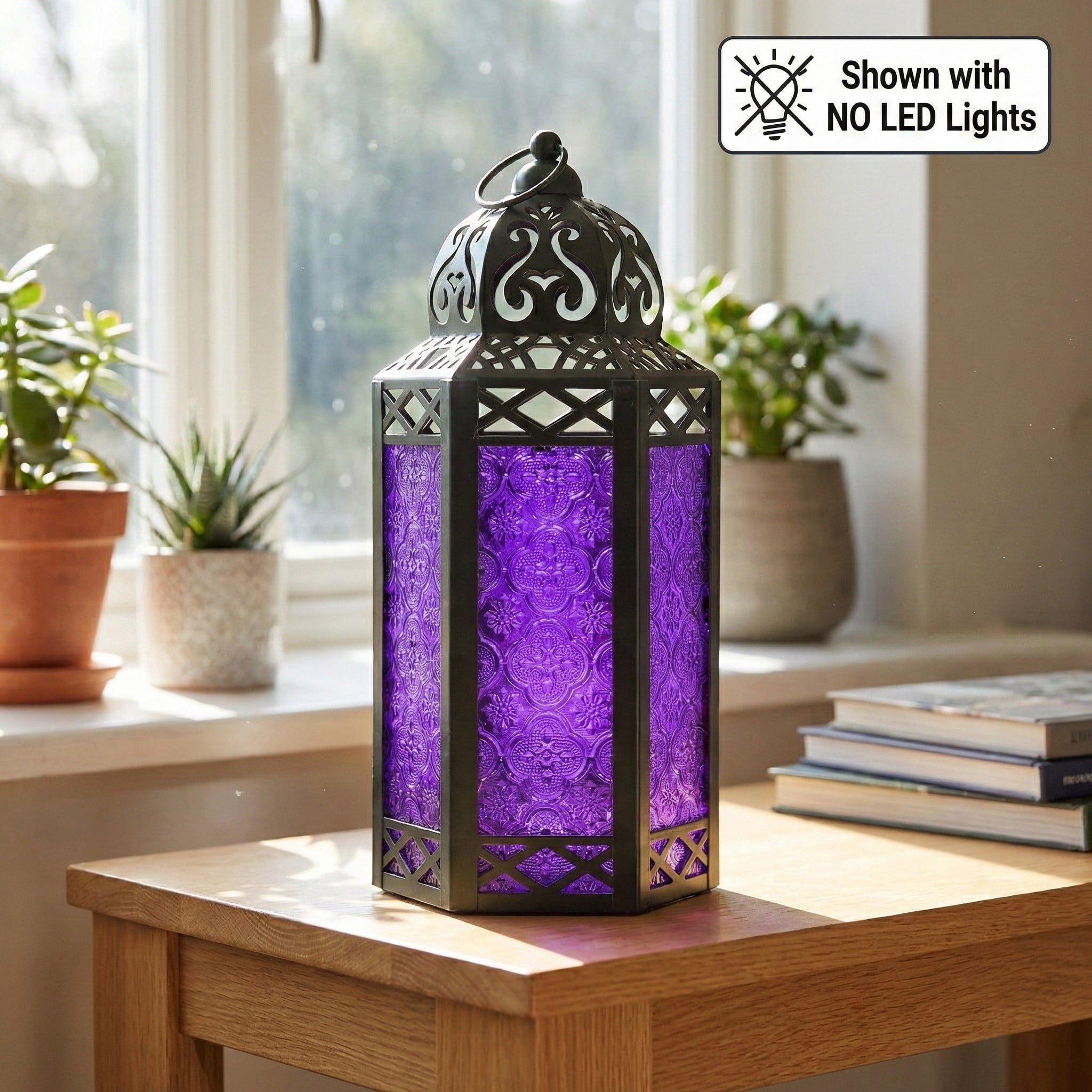 Vela Lanterns Large Moroccan Style Candle Lantern with LED Lights