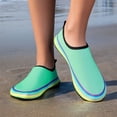 thumbnail image 4 of CIENVNSTG Unisex Wide Width Rainbow Striped Gradient Barefoot Aqua Socks Quick‑Dry Non‑Slip Water Shoes Lightweight Slip‑On Breathable Footwear Green 36, 4 of 6