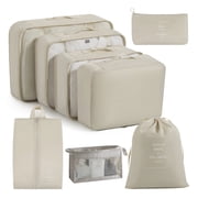 Behome 8 Set Packing Cubes, Suitcase Organizer Bags for Travel Accessories, Luggage Packing Organizers with Shoe/Tioletry/Clothing Bag