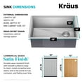 thumbnail image 5 of KRAUS Kore 28" Undermount Workstation 16 Gauge Single Bowl Stainless Steel Kitchen Sink with Accessories, 5 of 7