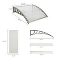 thumbnail image 6 of 40 inch x 38 inch Window & Door Awning, Canopy Polycarbonate Cover Patio Sun Shetter for Outdoor Front Door, Transparent Plate Grey Holder, 6 of 7