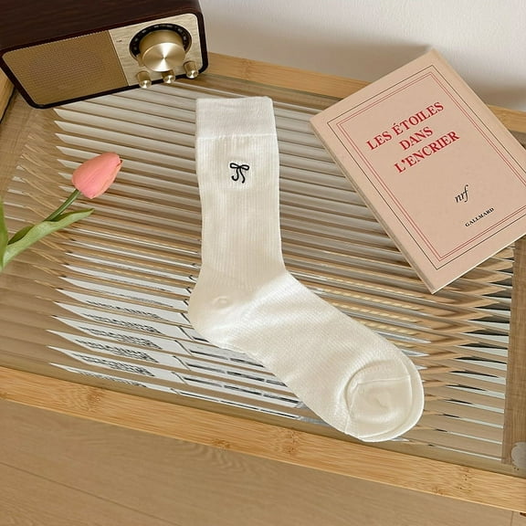 ERDOUY 10 pairs of Thin, Soft, Comfortable and Breathable Women’s Cotton Crew Socks - Above Ankle for Business, Casual and Athletic Use (White）