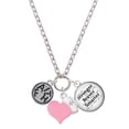 thumbnail image 1 of Delight Jewelry Silvertone Faith in Circle - Light Pink Heart Nurse Strong Zoe Necklace, 1 of 4