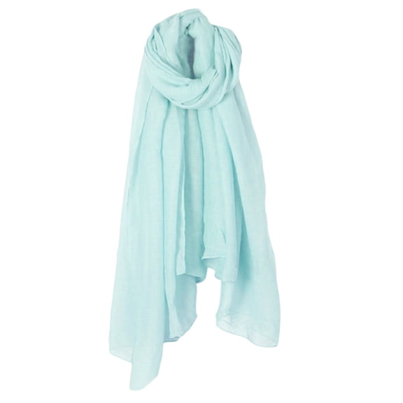 Jesscasday Women Solid Color Scarfs Large Long Lightweight Headscarf Linen Sheer Shawl Wrap