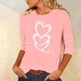 thumbnail image 3 of Hauts à Manches 3/4 pour Femmes, Blouse Décontractée à Col Rond Imprimée de Noël, 95 % Polyester 5 % Élasthanne, 3 of 7