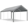 thumbnail image 3 of COBIZI Outdoor Metal Carport, 10' x 20' Heavy Duty Garage Car Shelter Shade, Carport Canopy with Powder-Coated Steel Frame for Outdoor Party, Birthday, Upgraded Grey, 3 of 8