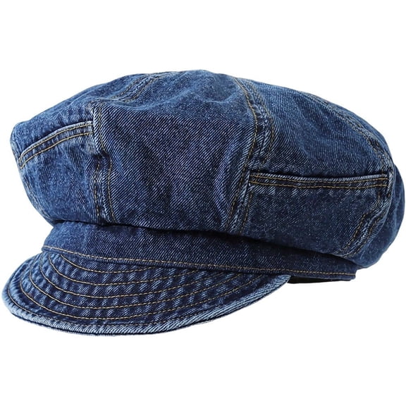 vlrwzc Literary Octagonal Hat Summer Beret Cap Vintage Denim Hat French Beret Hats Retro Newsboy Hats Versatile Sunscreen Hat for Women