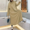thumbnail image 6 of ZANZEA Women Hoodies O-Neck Plain VIntage Baggy Maxi Dress, 6 of 14