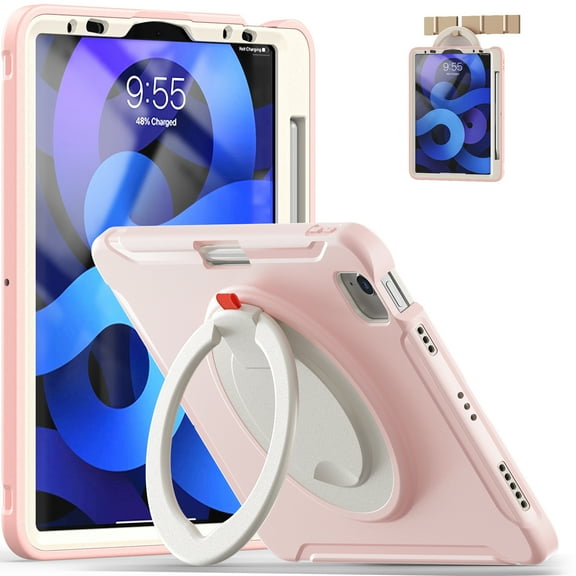 Allytechgroup iPad 11th Gen 11" Case 2025, iPad 10th Gen 10.9" Case 2022, Military Grade Shockproof Rotating Kickstand Handle Design Kids Friendly Tablet Case Cover for Apple iPad 11th 10th Gen