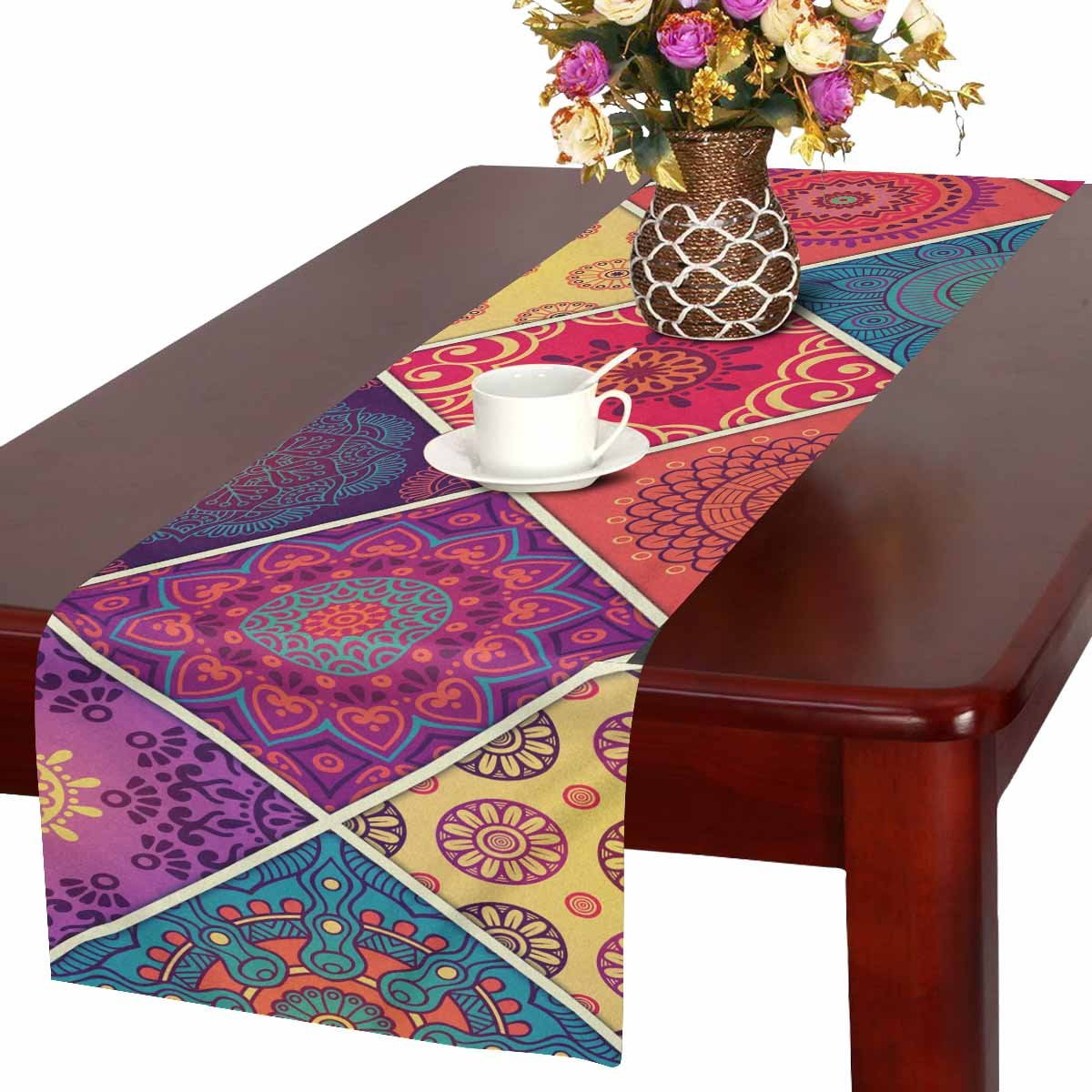 MKHERT Vintage Decorative Elements Table Runner For ...