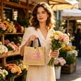 thumbnail image 2 of Motivational Gifts Breast Cancer Tote Bag For Women, Reusable Grocery Shoulder Bag Linen Tote Bags Handbag for Work Beach Travel Gym, Cancer Care Gifts for Women Teacher Friends, 2 of 6