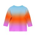 thumbnail image 4 of BLTIBY Children Girls Boys Casual 3/4 Sleeve Sweatshirt Fall Spring Gradient Printed Kids Round Neck Loose Soft Tunic Fashion Pullover Top Blouse 2025 Orange 9-10 Years, 4 of 5