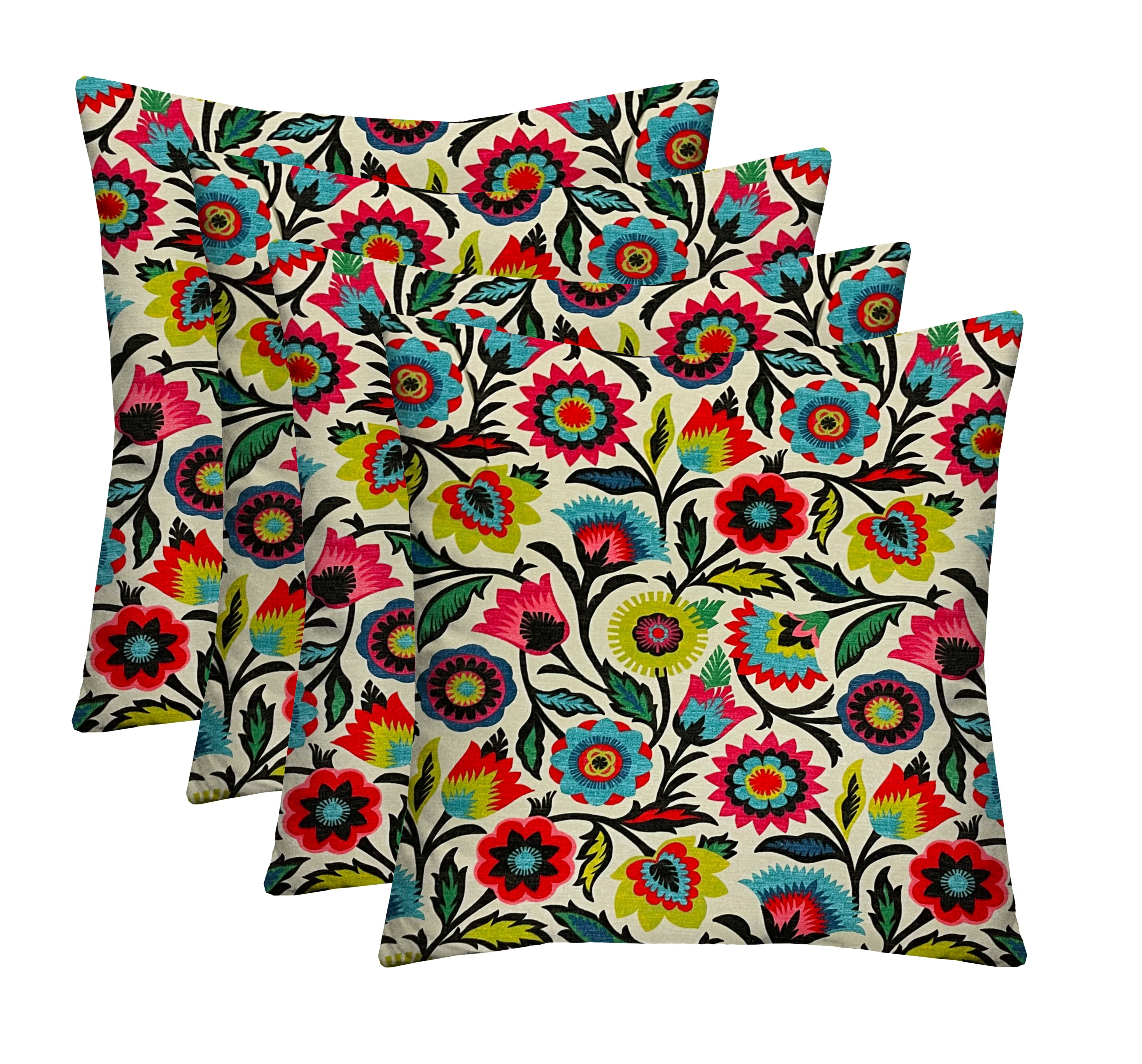 RSH Décor Indoor Outdoor Set of 4 Pillows 24" x 24", Fiesta Floral