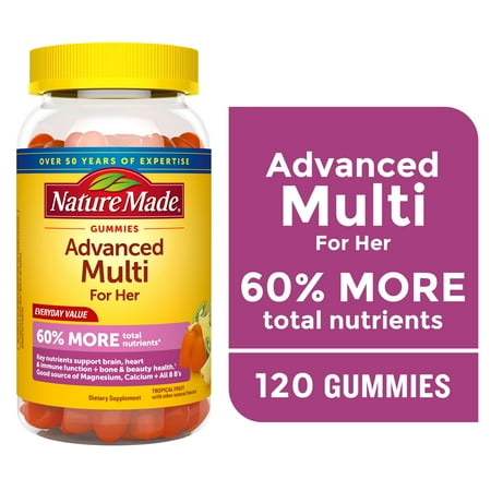 Nature Made Advanced Multivitamin for Women with Magnesium, Calcium & B Vitamins, 120 Ct, Supports General Wellness for Her