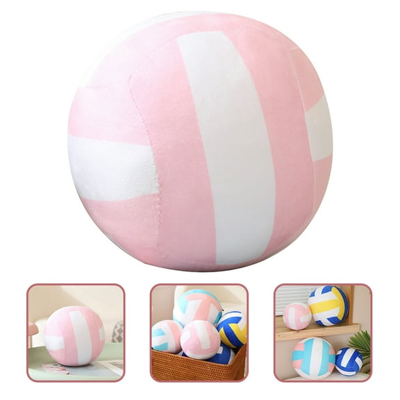 FELTECHELECTR Plush Stuffed Volleyball White Decorative Hugging Playing 1Pcs