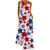 thumbnail image 2 of Teissuly Women Casual Loose Printed Tank Dress Beach V-neck Pocket Sundress Sleeveless Dresses, 2 of 2