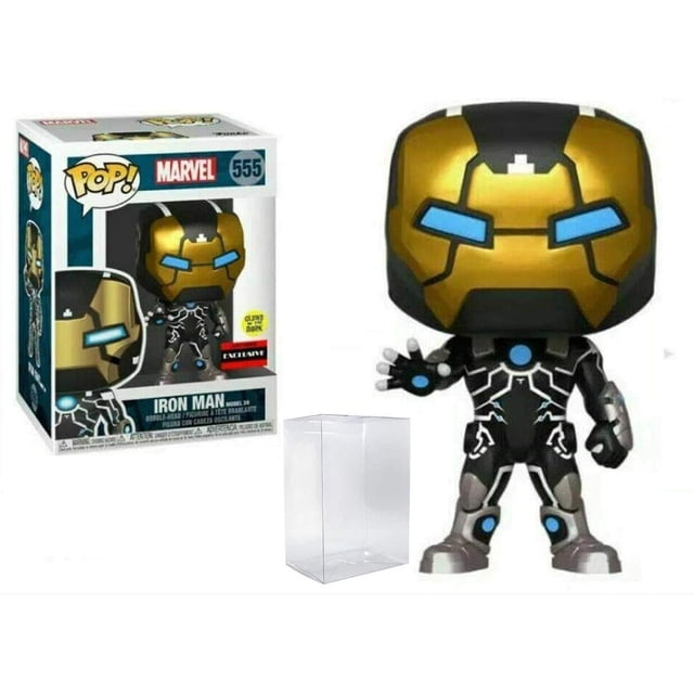 Iron Man Model 39 #555 Marvel Glows in The Dark AAA Anime Exclusive Vinyl Figure (Bundled with Ecotek Plastic Protector to Protect Display Box) Funko -