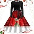 thumbnail image 2 of SNKSDGM Nouvelle Tendance Mes Articles Femmes Mode Vintage Manches Longues Col Rond Noël Ménagère Soirée Fête Bal Fête Plage Robe, 2 of 3