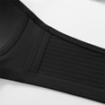 thumbnail image 5 of MVRLSH Jelly Bras For Women Womens Striped Three Hook Clasp Wireless Bra Middle Elderly Full Coverage Support Black 36-44, 5 of 8