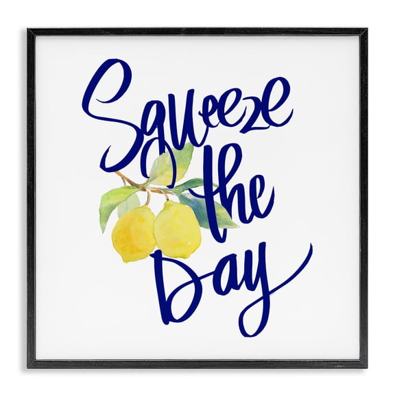 Stupell Industries Cursive Squeeze The Day Black Framed Giclee Art, design by Lanie Loreth