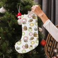 thumbnail image 5 of Wukai Donut Sloth Print Christmas Stockings 18" Christmas Stocking Snowman Burlap Plaid Xmas Stocking Holiday Christmas Decoration Gifts for Family Kids, 5 of 7