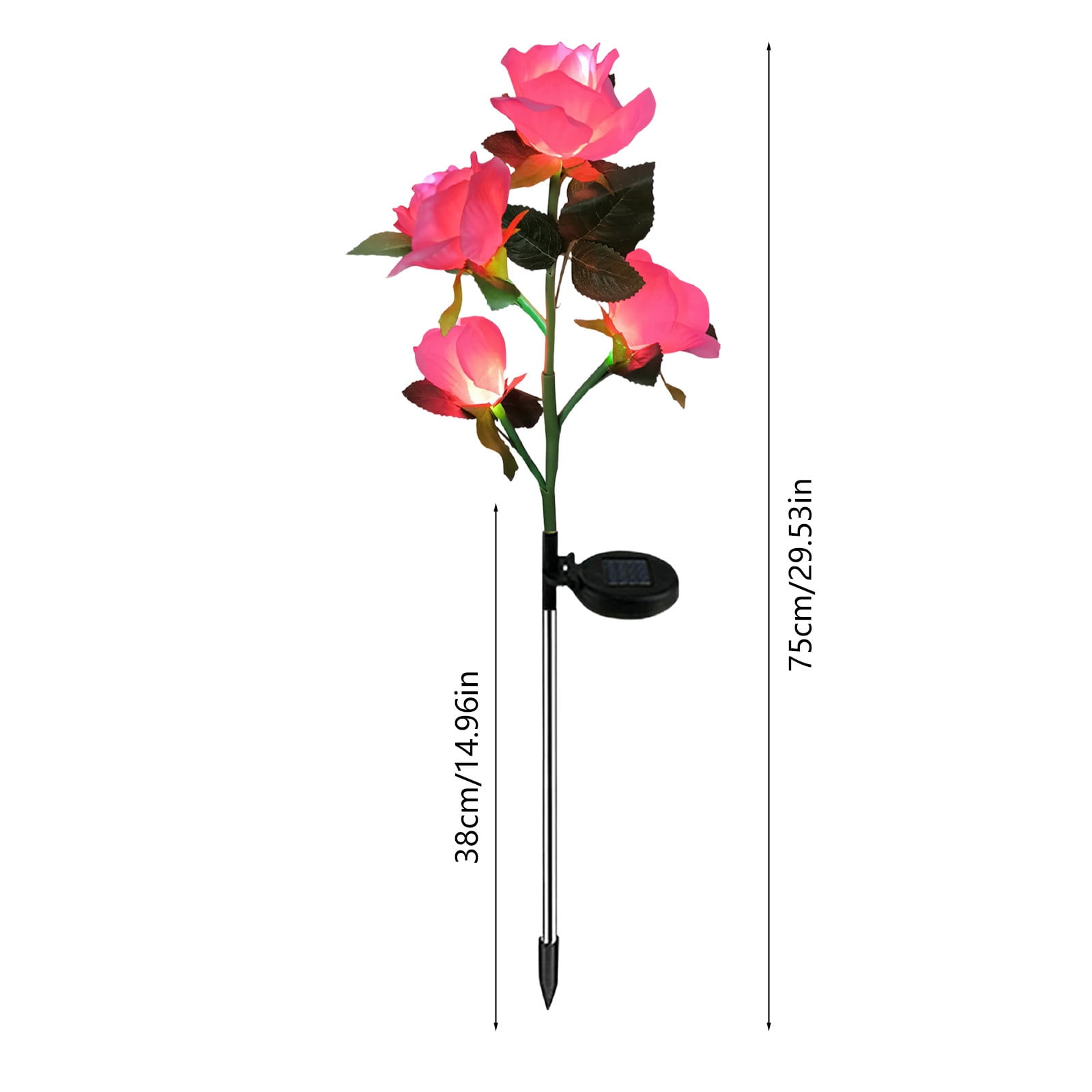 2-Pack Solar Rose Lights for Garden Decor | Outdoor Solar Powered LED Flower Lights with Stakes | Waterproof Landscape Lighting for Walkways, Patios, and Flower Beds