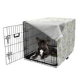 thumbnail image 5 of Floral Dog Crate Cover, Continuous Delicate Wild Flowers on Plain Backdrop, Easy to Use Pet Kennel Cover Small Dogs Puppies Kittens, 7 Sizes, Lime Green Violet, by Ambesonne, 5 of 6