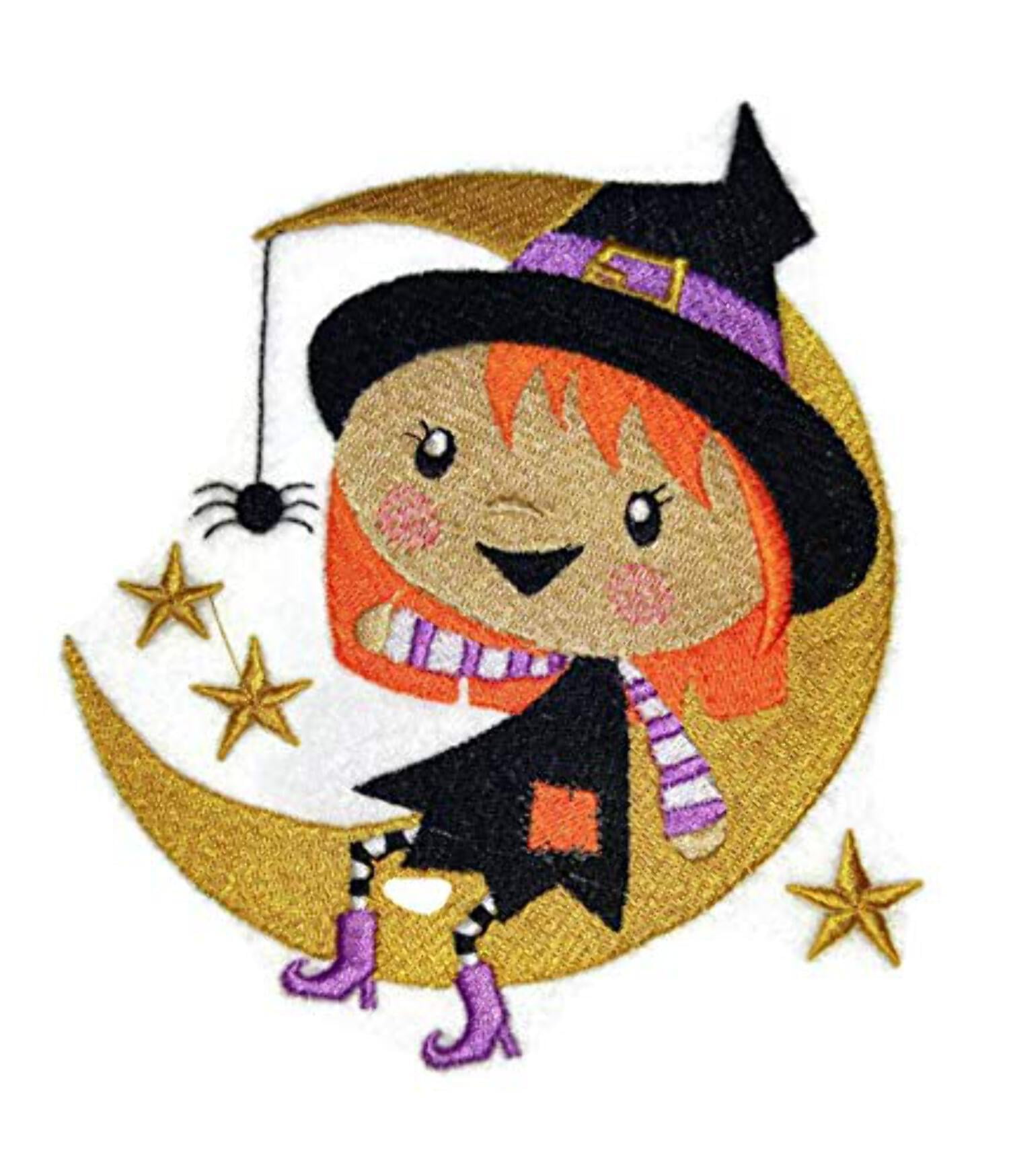 Winnifred Witch on The Moon Embroidered Iron on/Sew Patch [4.83" X 5.47"]