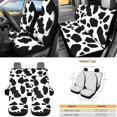 thumbnail image 3 of Yuyamidu Cow Print Car Seat Cover Set 12 PCS Auto Front Rear Seat Covers with Steering Wheel Cover Seatbelt Pad Wrist Strap Keychain Lip Balm Sleeve Cup Coasters, 3 of 6