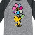 thumbnail image 3 of Peanuts - Woodstock With Flower And Pattern - Toddler And Youth Raglan Graphic T-Shirt, 3 of 5